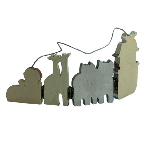 Noah's Ark Ornament 2.75" x 6" 4 Mini Panels Giraffe Lion Elephant Christmas - Picture 2 of 5